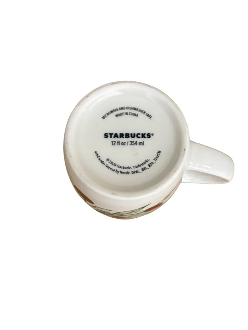 Starbucks 2020 Ceramic Holiday Mug 12 oz Christmas‎ Evergreen Berry Branch EUC
